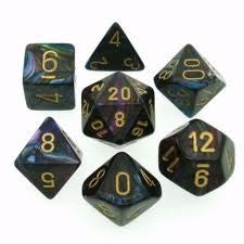 CHESSEX 7 DICE SET | SHADOW/GOLD