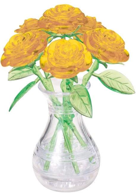 3D CRYSTAL |6 YELLOW ROSES