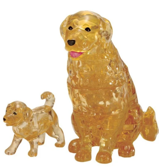 3D CRYSTAL | GOLDEN RETRIEVER AND PUPPY