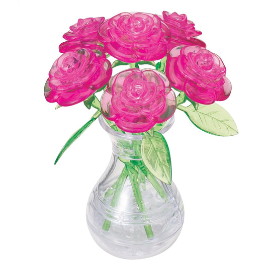 3D CRYSTAL | SIX ROSES (PINK)