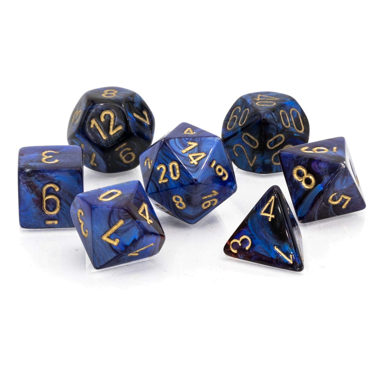 CHESSEX 7 DICE SET | ROYAL BLUE/GOLD