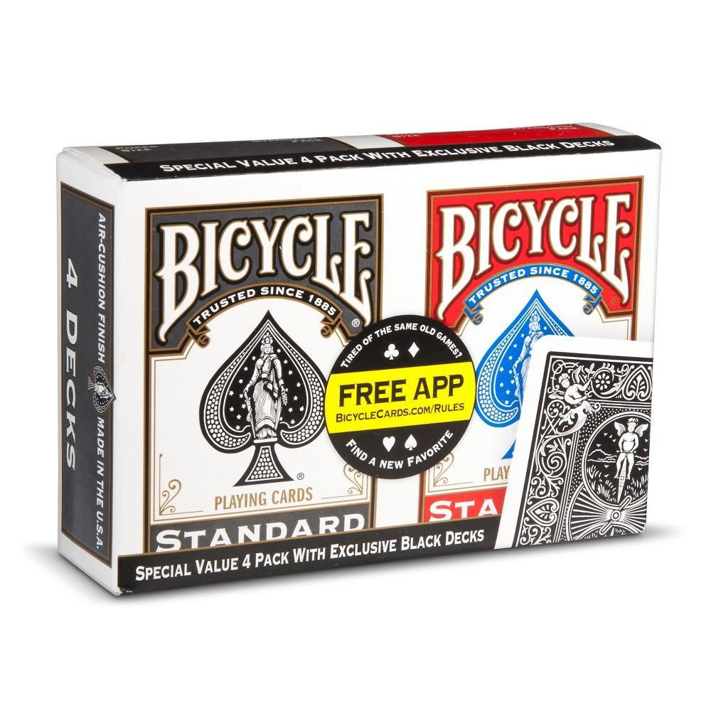 BICYCLE CARDS | 4 PACK RED AND BLACK