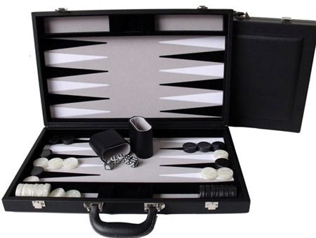 DAL ROSSI | BACKGAMMON 15" LEATHER - BLACK