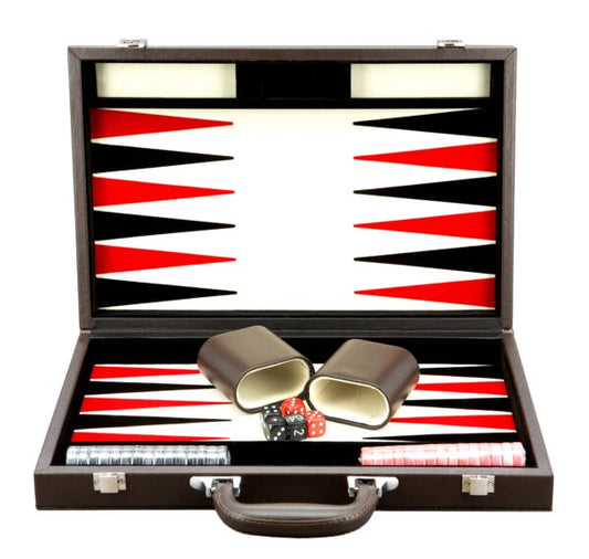 DAL ROSSI | BACKGAMMON 15" LEATHER - BROWN