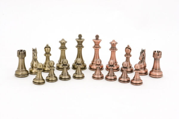 DAL ROSSI | CHESS PIECES 110mm - COPPER AND SILVER PIECES