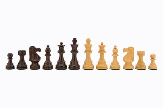 DAL ROSSI | CHESS PIECES 95mm DOUBLE WEIGHTED - SHEESHAM/BOXWOOD