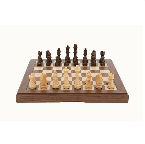 DAL ROSSI | CHESS SET 15" FOLDING - WALNUT - BOARD AND PIECES