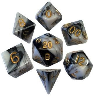 MDG 7 DIE SET | MARBLE WITH GOLD NUMBERS