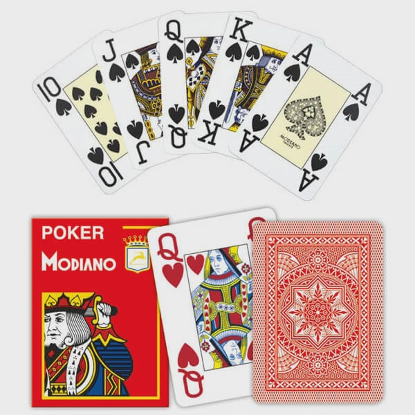 MODIANO CARDS | POKER 100% PLASTIC - RED