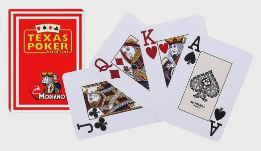 MODIANO CARDS | TEXAS POKER 100% PLASTIC - RED