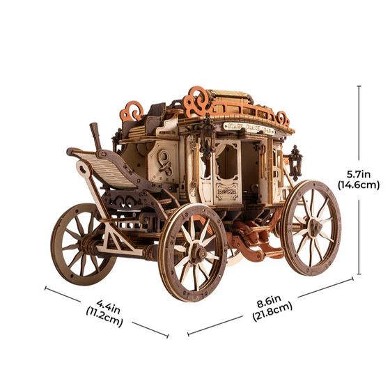 Robotime DIY Wooden Puzzles - Music Box Stage Coach