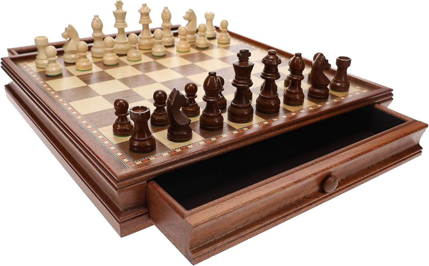 WE GAMES | CHESS/CHECKER 15" FRENCH STAUNTON BOX