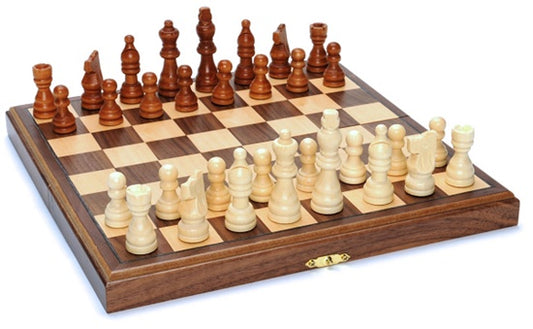 WE GAMES | CHESS 11.5" (29cm) FOLDING WOODEN SET